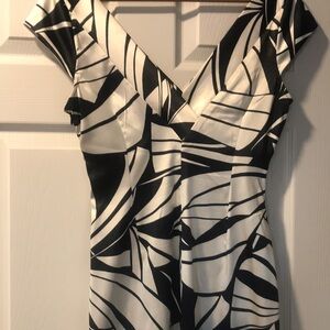 Satin vintage sheath dress black & pearl